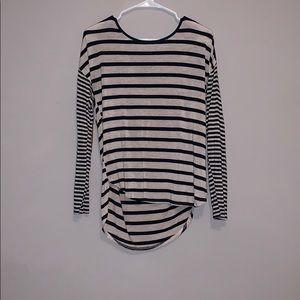 cream and navy long sleeve